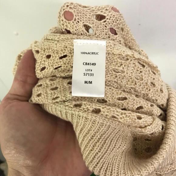 Elan Skirt Womens M Crochet Maxi Beachy Cover Up Side Slits Avda Cream New - Picture 8 of 10